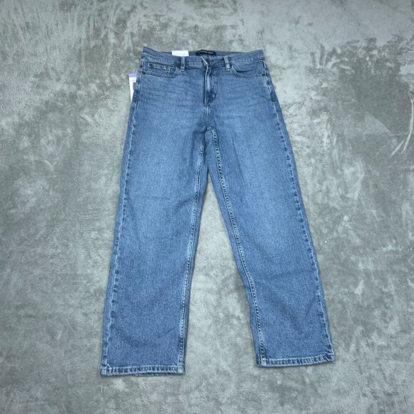 Calvin Klein Womens High Rise Straight Leg Jeans Size 4 Blue Denim NWT 6456 - Picture 1 of 10